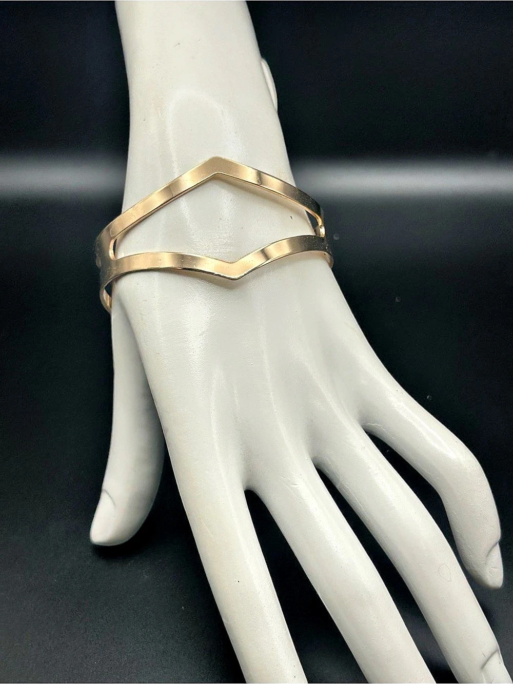 Gold-Tone Geometric Cuff Bracelet